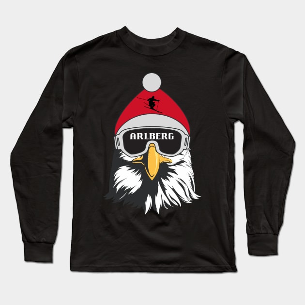 Ski Arlberg - Austria Long Sleeve T-Shirt by DW Arts Design